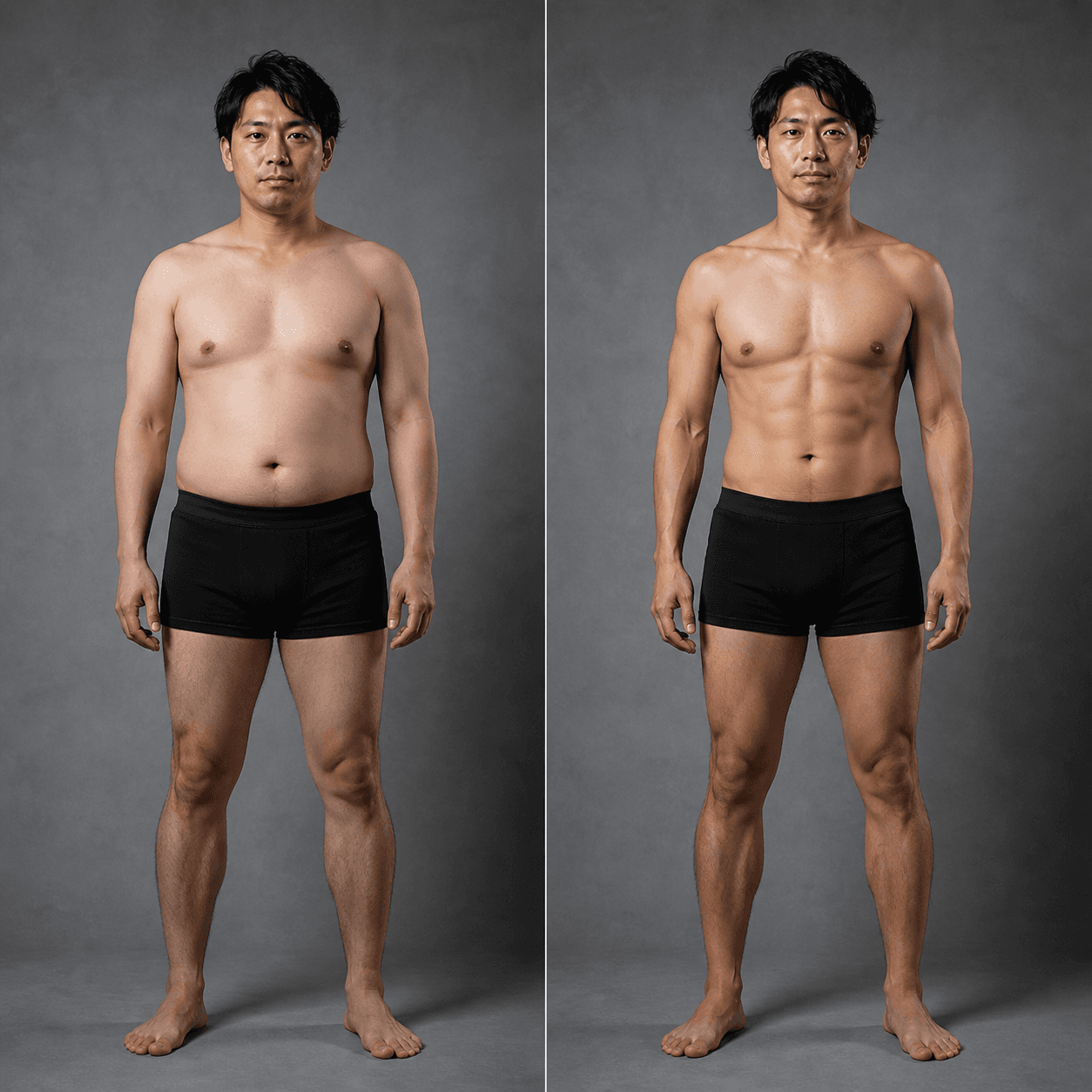 K.S 様 BEFORE / AFTER (男性 -12.4kg)